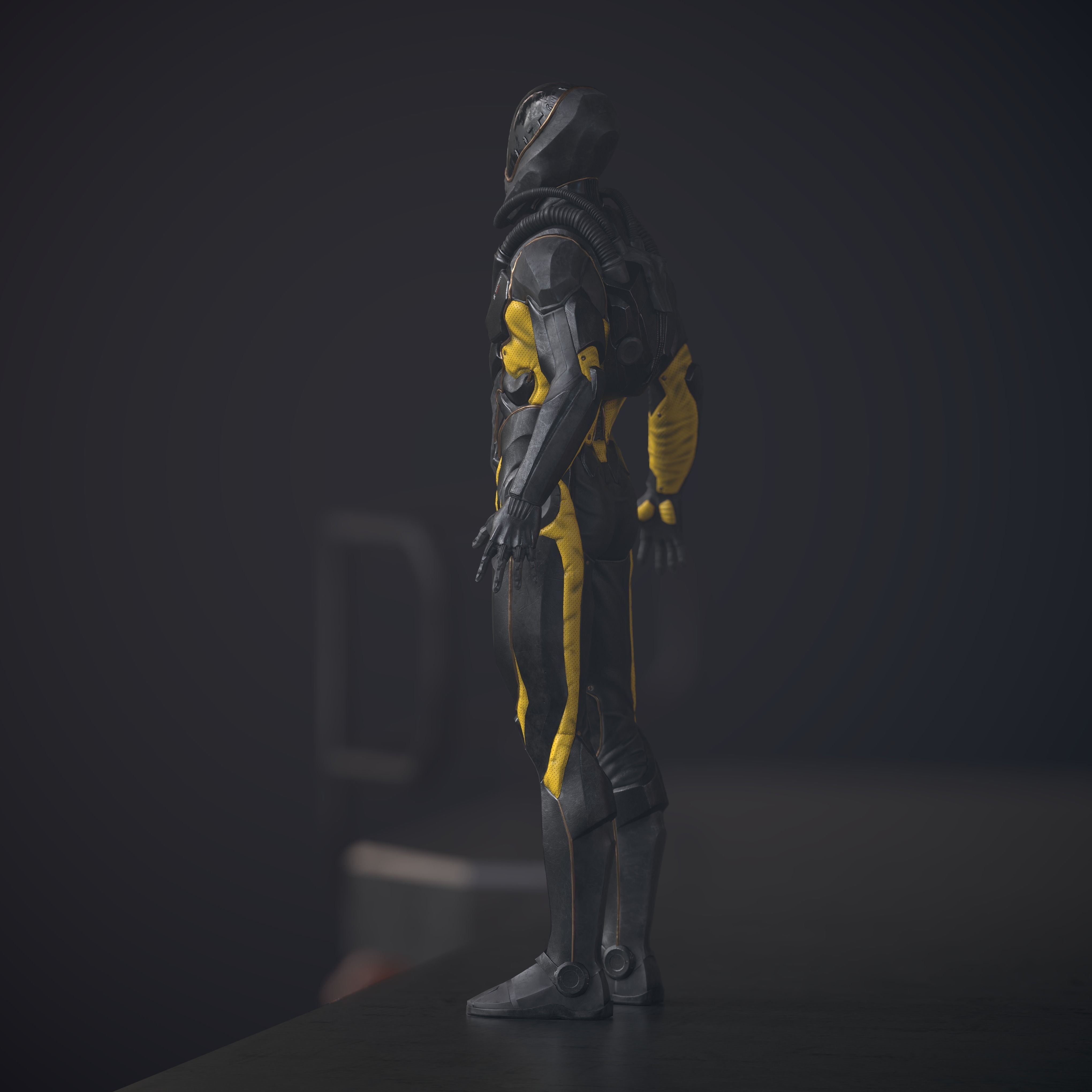 Cyber Man Low-poly 3D model_5