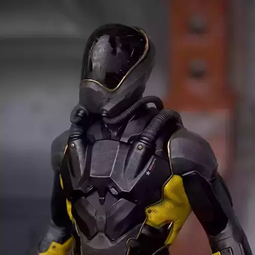 Cyber Man Low-poly 3D model