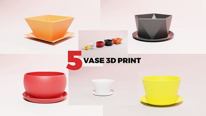 Vase 3D Print Model geometric planter 3D print model