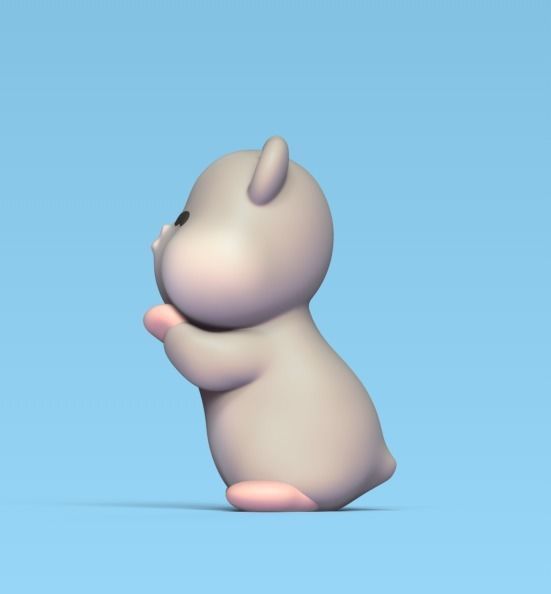 Hamster Kissing 3D print model_1