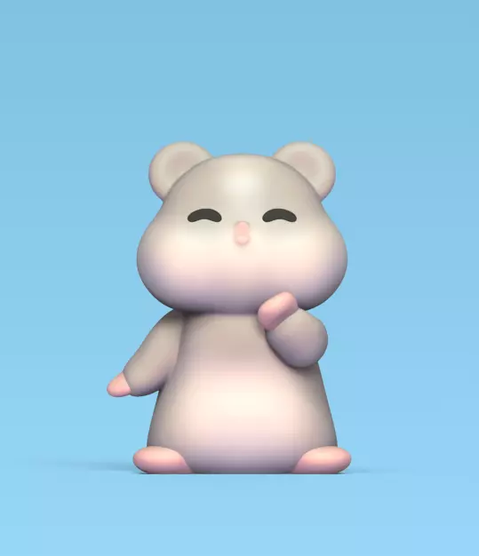 Hamster Kissing 3D print model_0