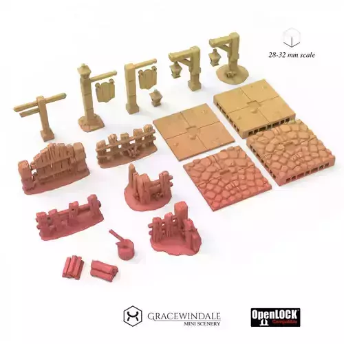 Town Streets set 3D print model