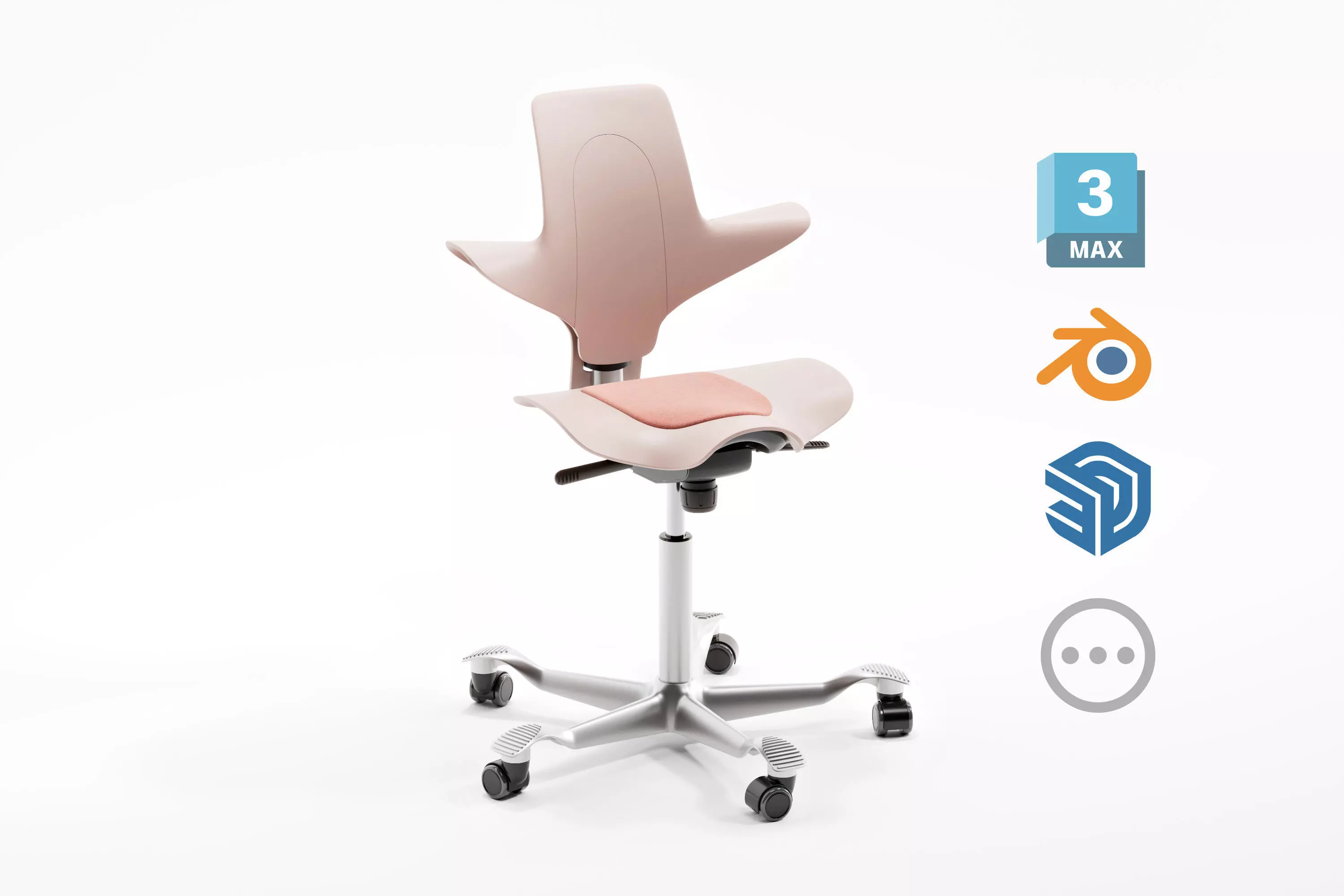 HAG Capisco Puls Task Chair - Adjustable Standing Desk Chair 3D model_0