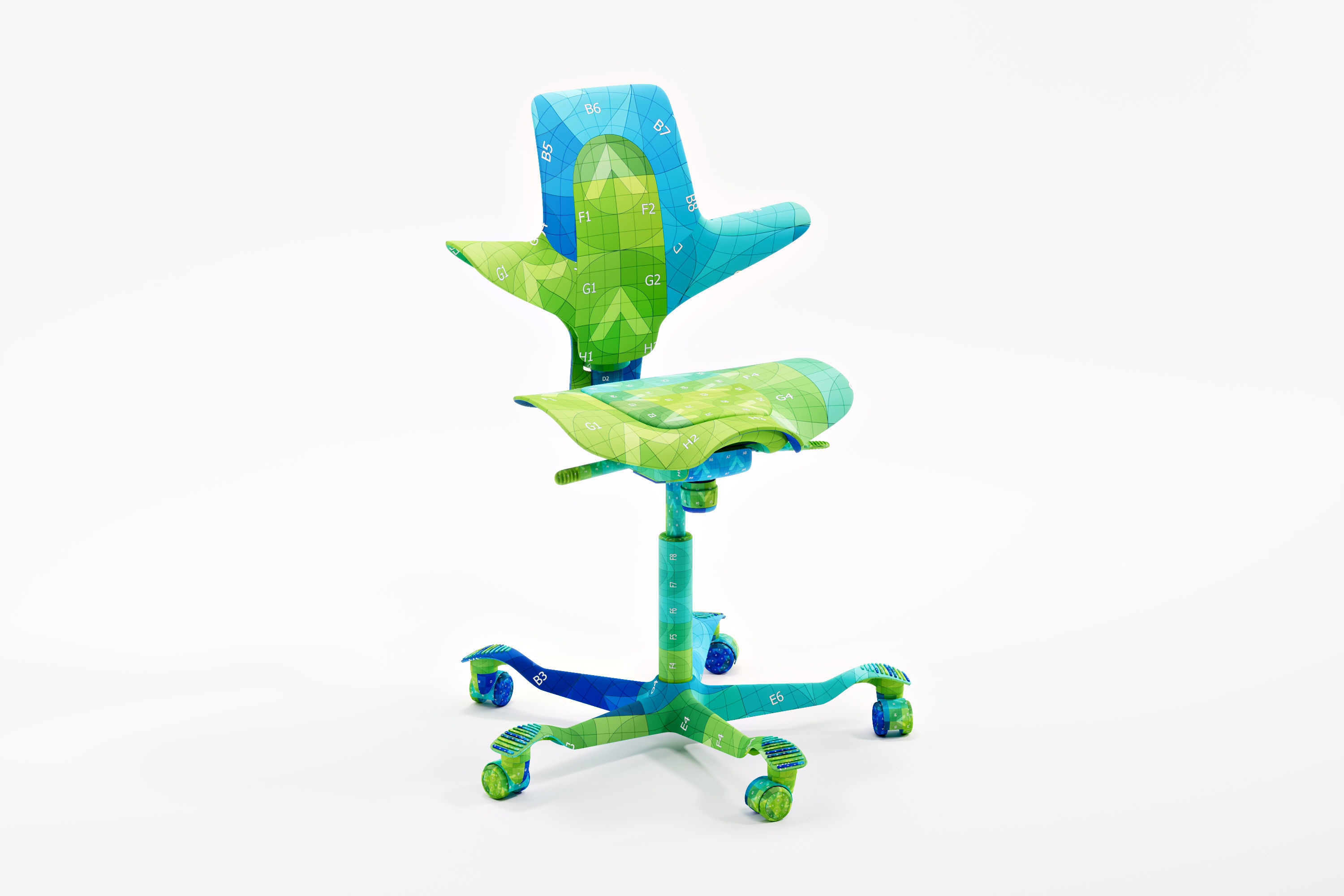 HAG Capisco Puls Task Chair - Adjustable Standing Desk Chair 3D model_9