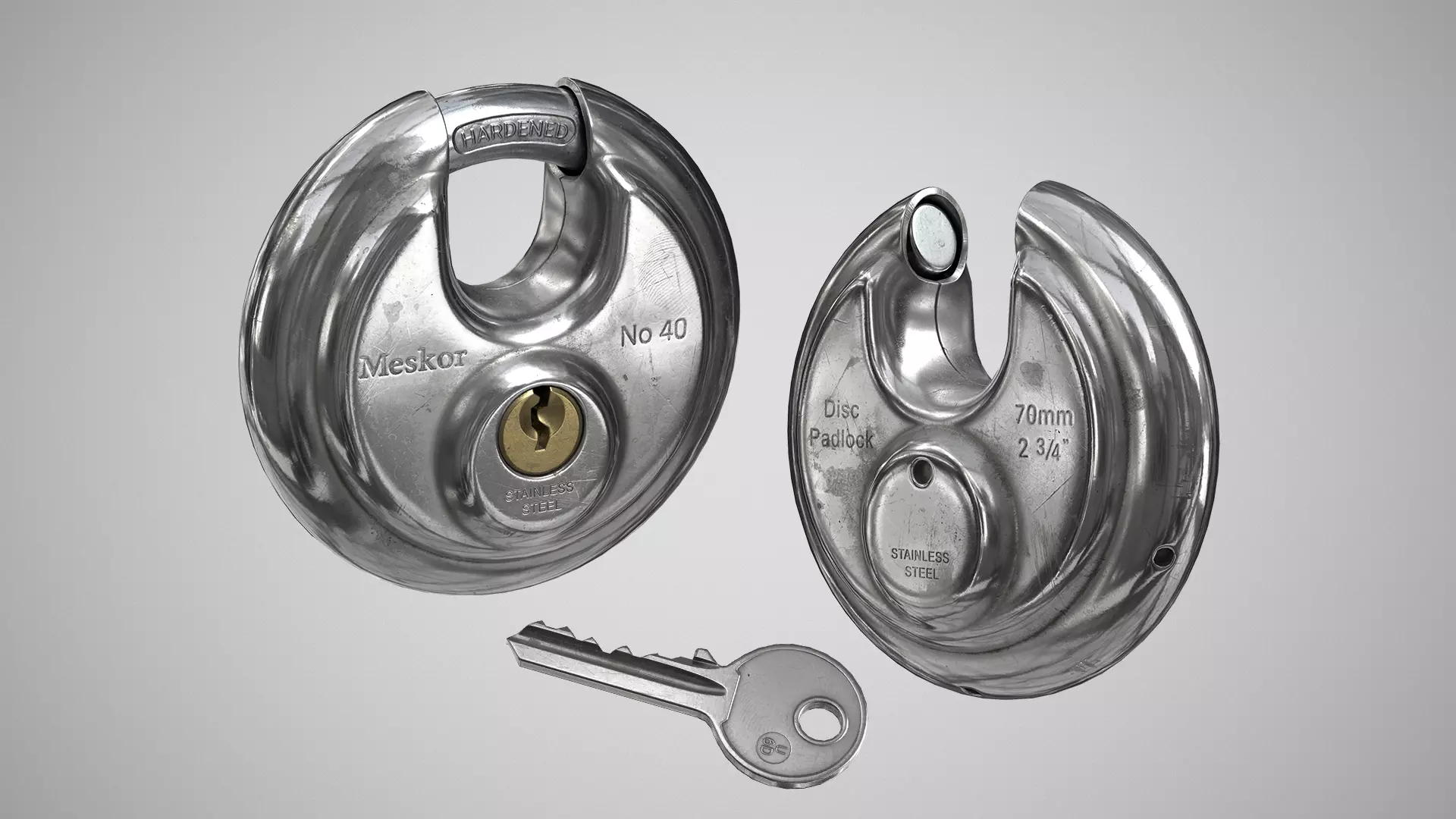 Disc Padlock Low-poly 3D model