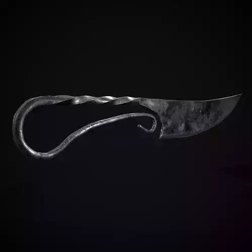 Medieval Iron Twisted Dagger Low-poly 3D model