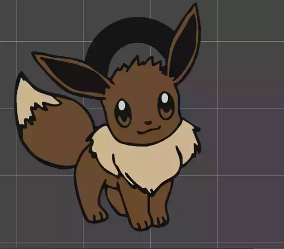 Eevee Keyring - Ready for Bambu Studio AMS 3D print model