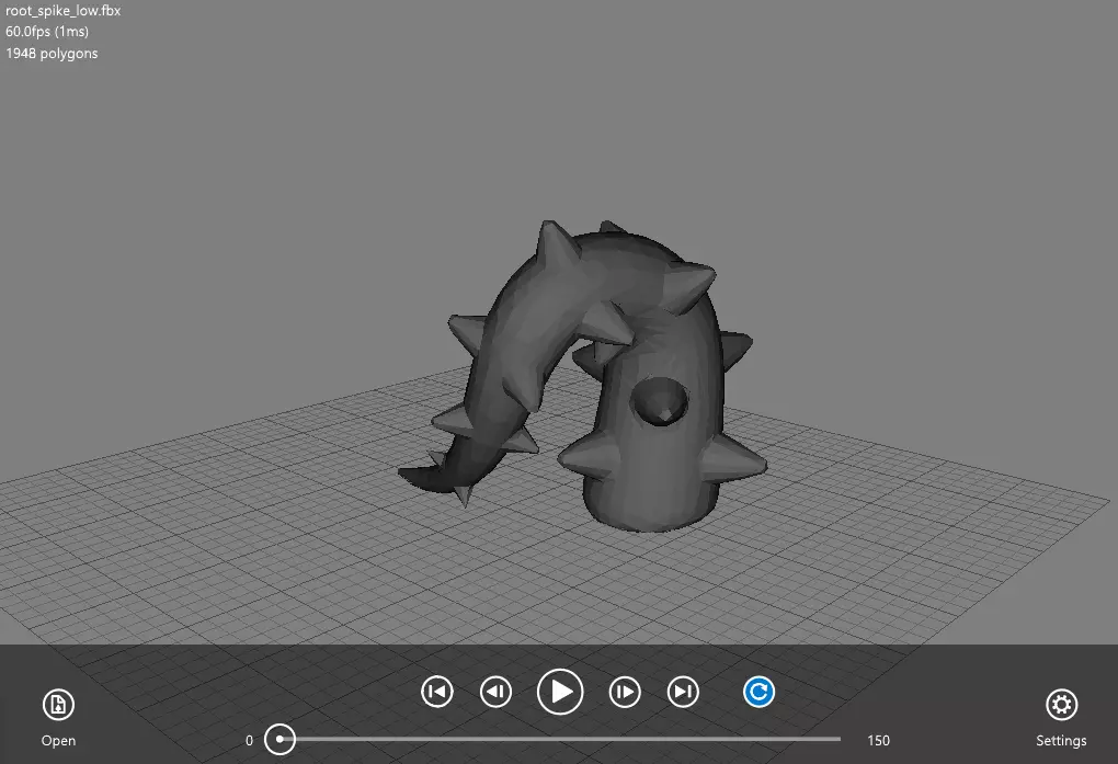 root spike Free low-poly 3D model_0