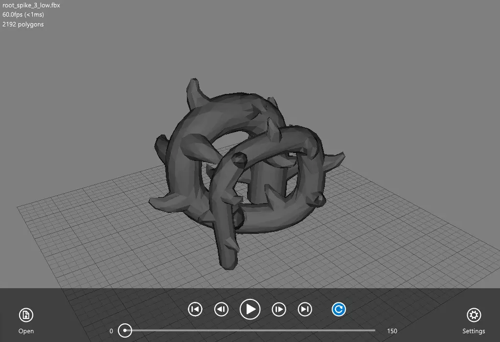 root spike 3 Free low-poly 3D model_0