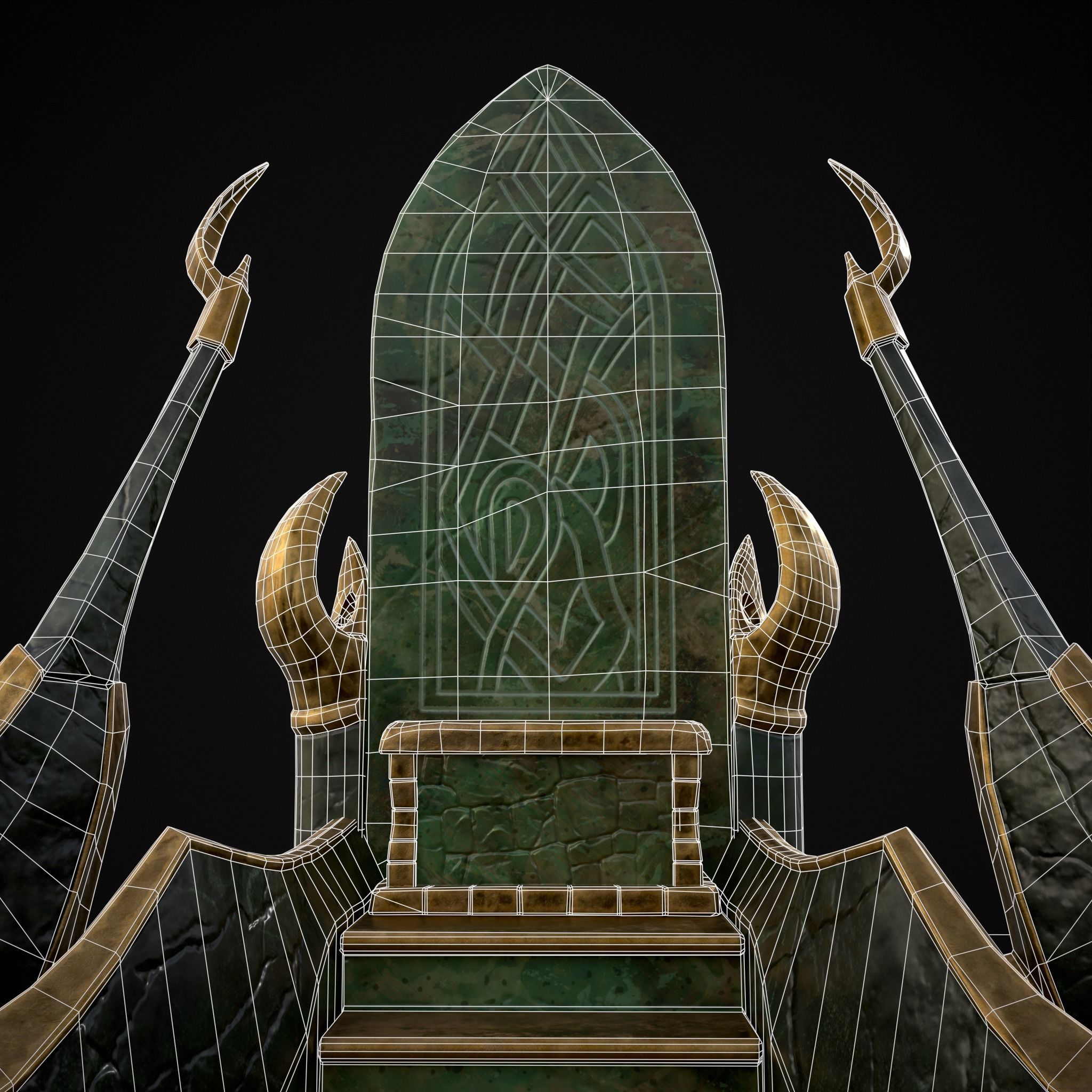 Jade Marble Throne  Low-poly 3D model_24