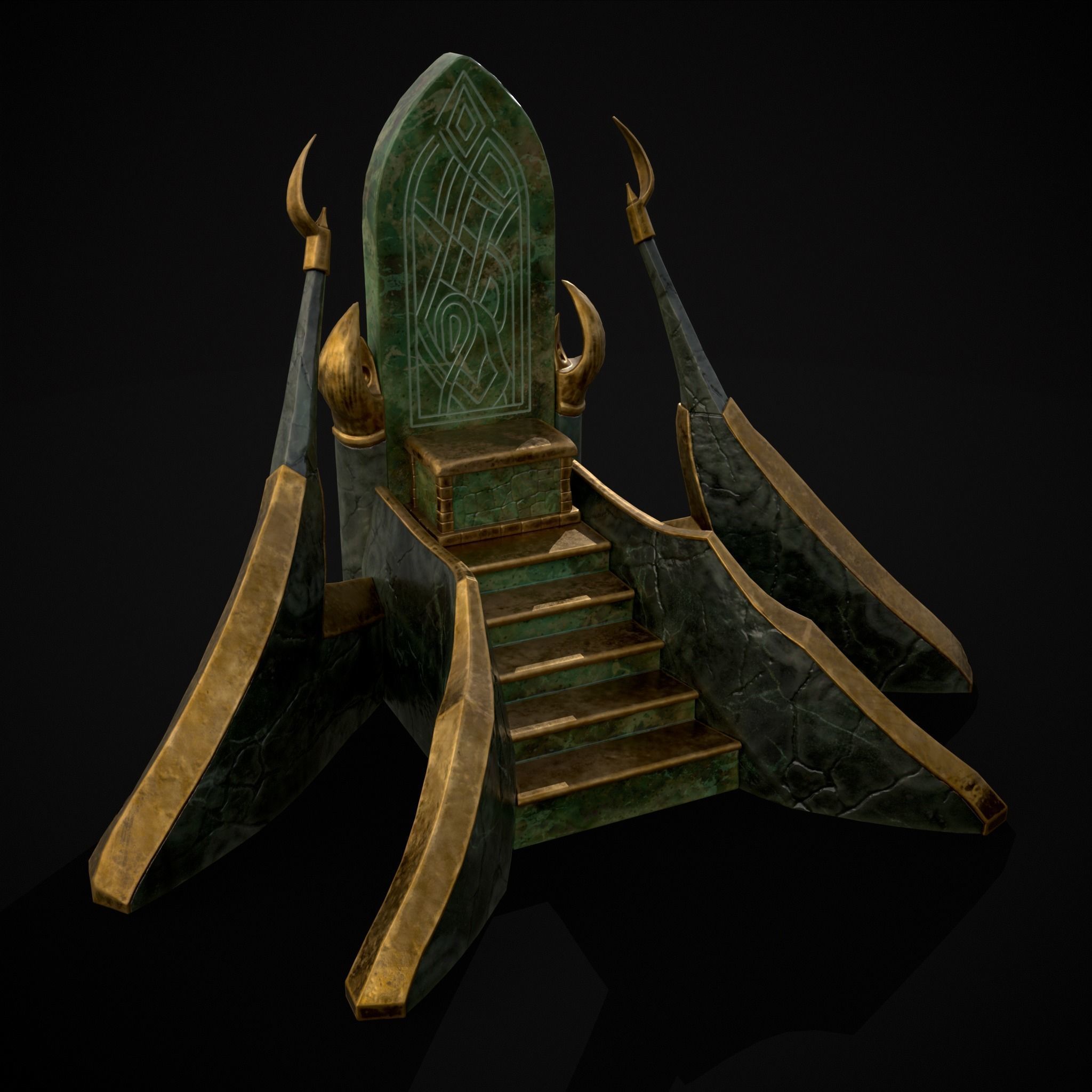 Jade Marble Throne  Low-poly 3D model_39