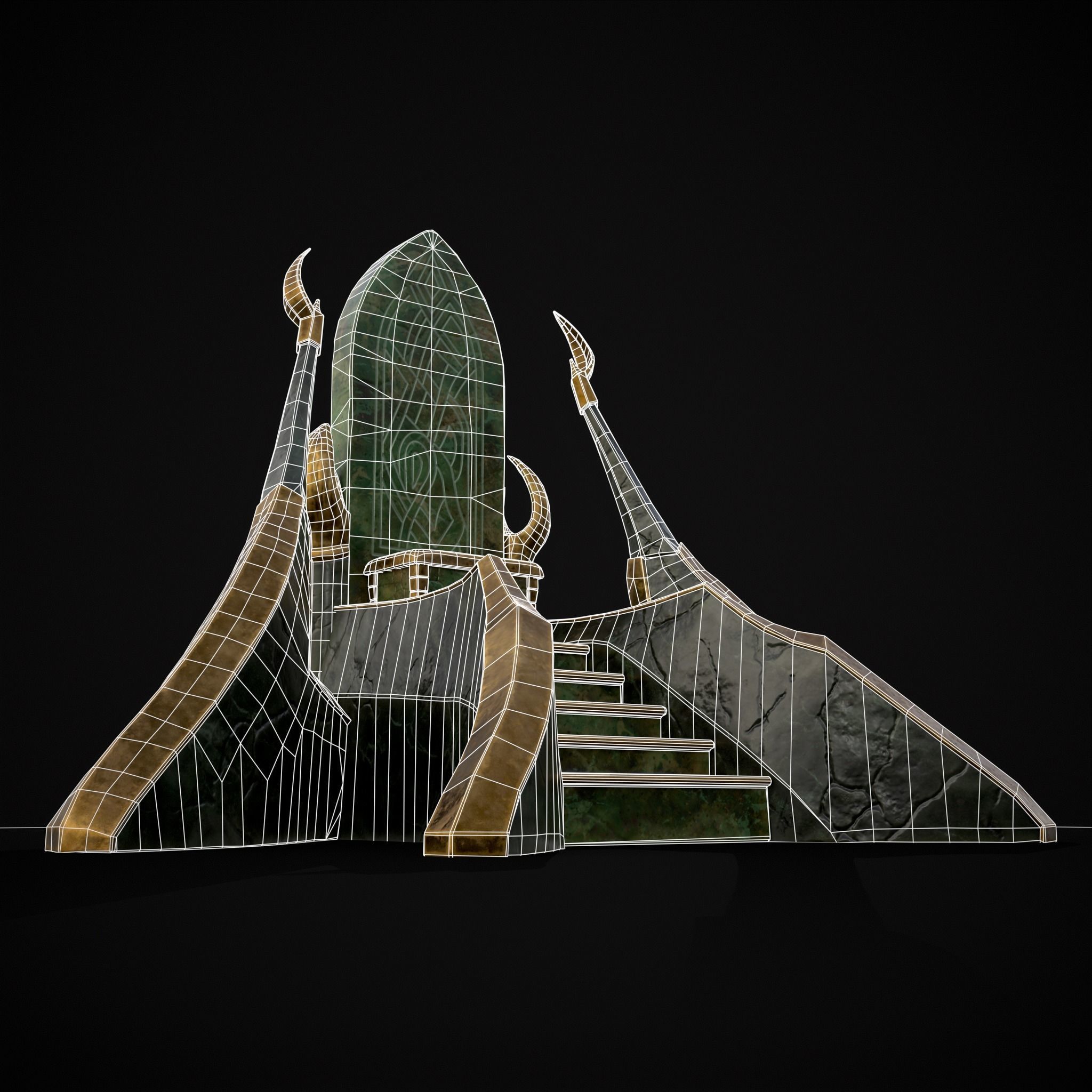 Jade Marble Throne  Low-poly 3D model_20