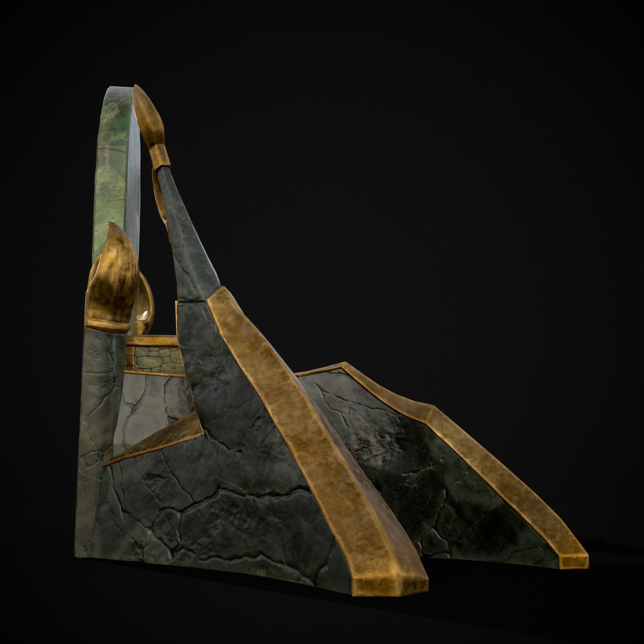 Jade Marble Throne  Low-poly 3D model_17