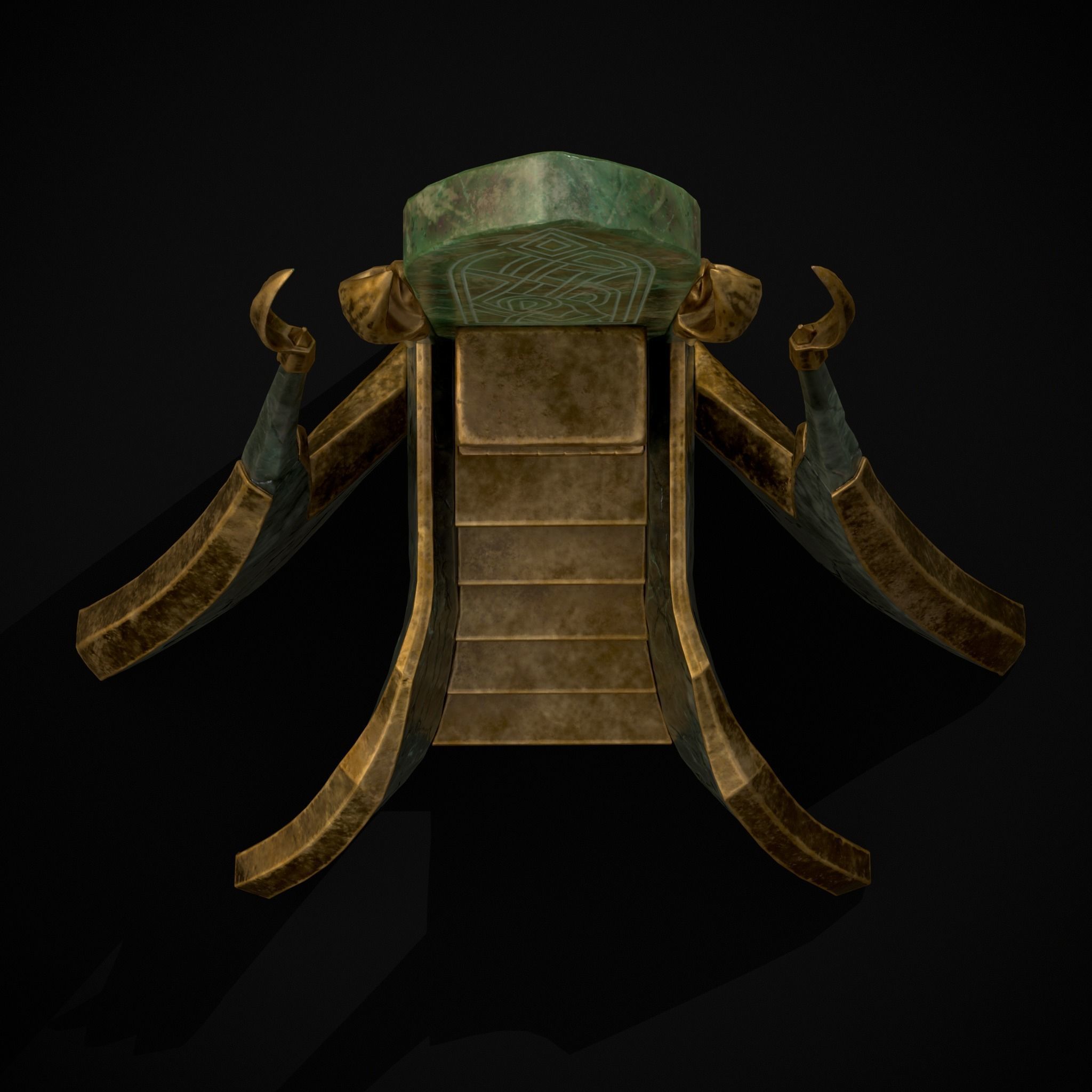 Jade Marble Throne  Low-poly 3D model_5