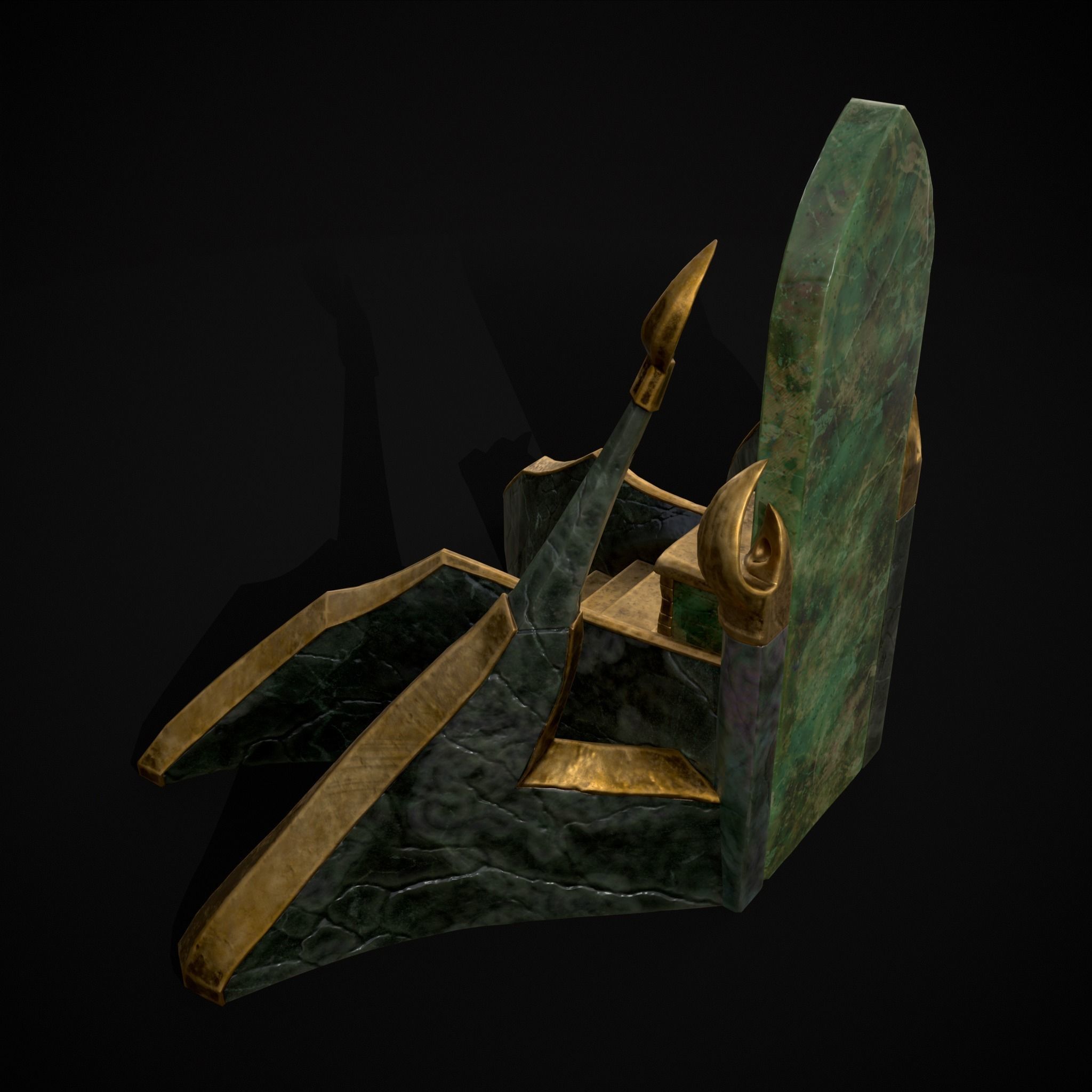 Jade Marble Throne  Low-poly 3D model_37