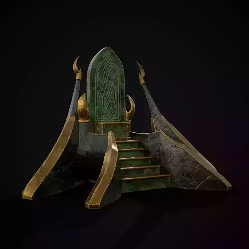 Jade Marble Throne  Low-poly 3D model