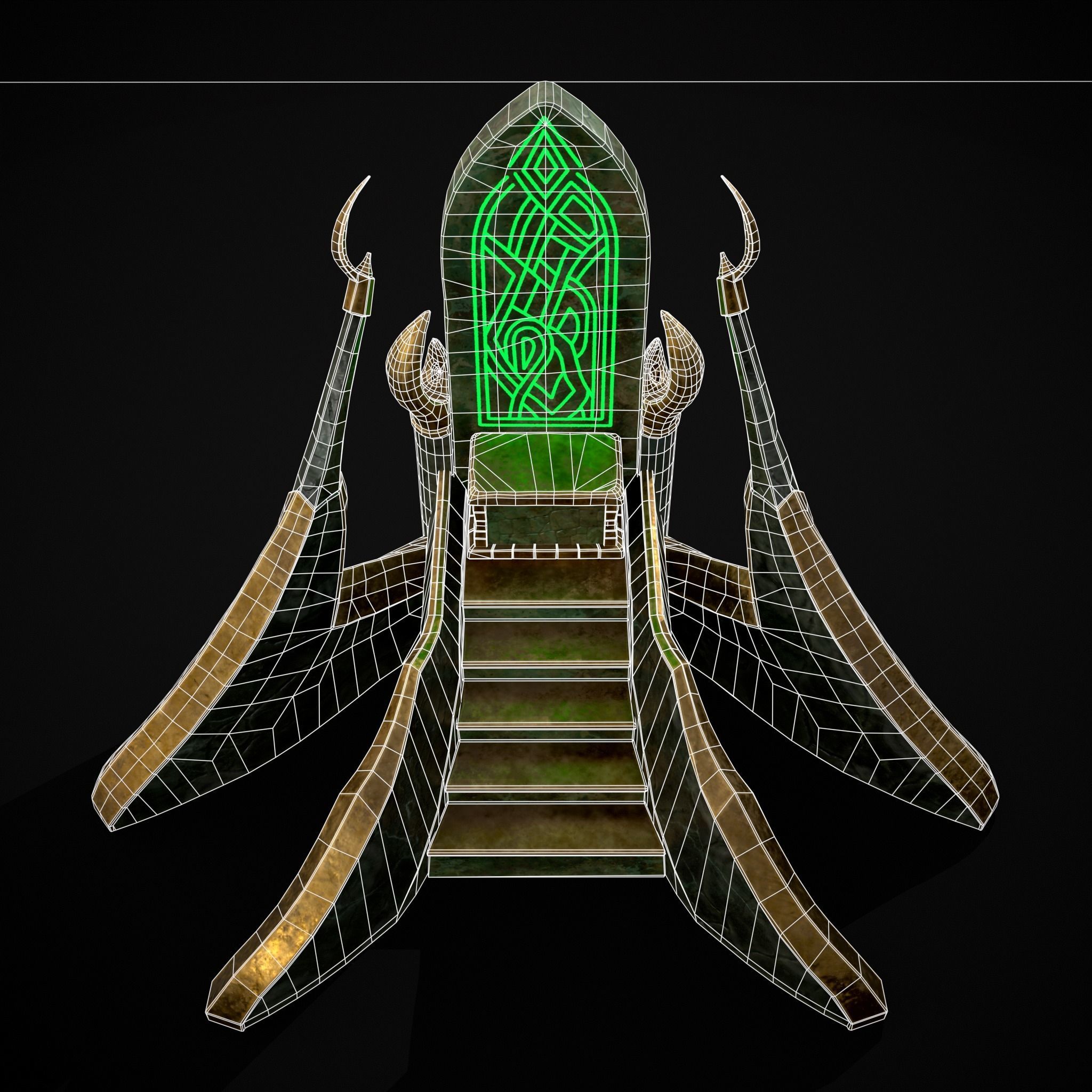Jade Marble Throne  Low-poly 3D model_32