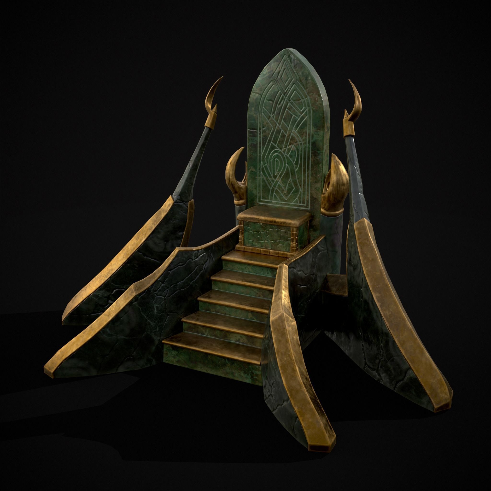 Jade Marble Throne  Low-poly 3D model_35
