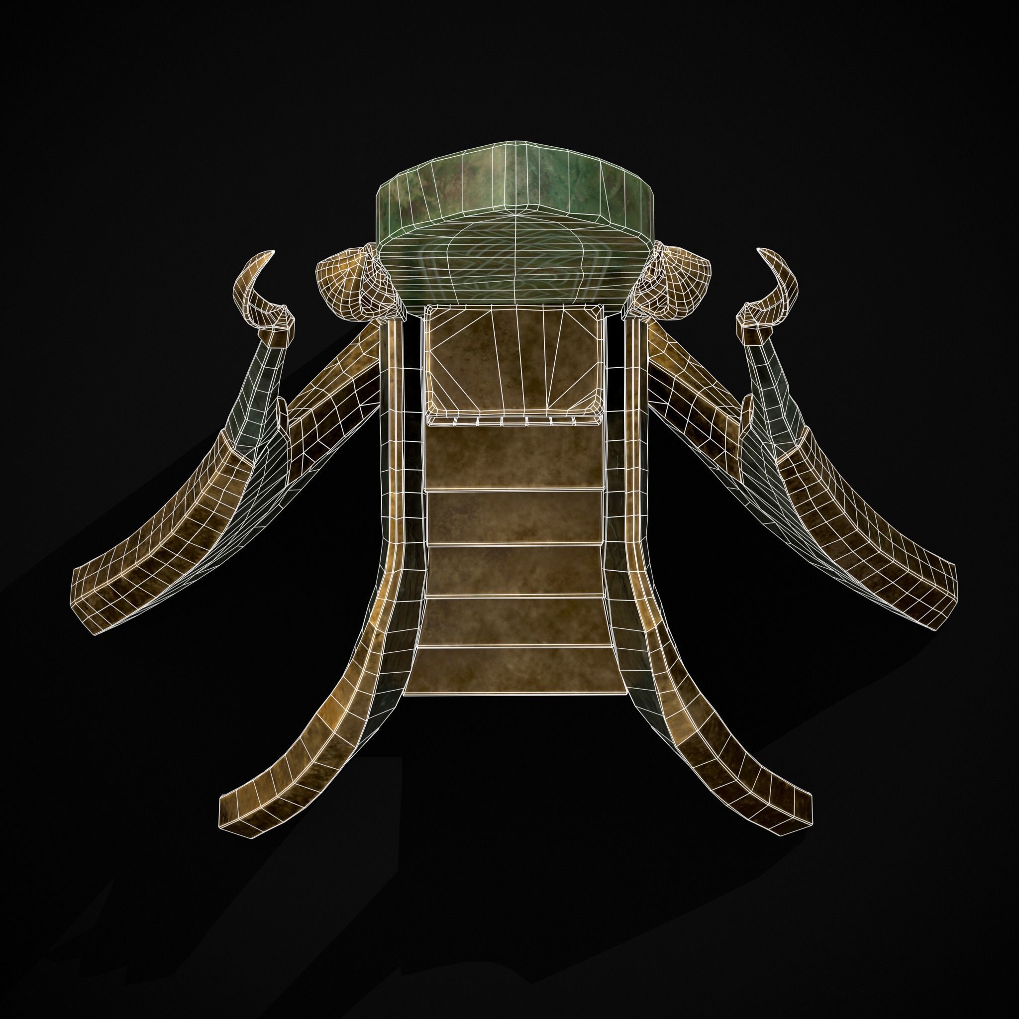 Jade Marble Throne  Low-poly 3D model_6