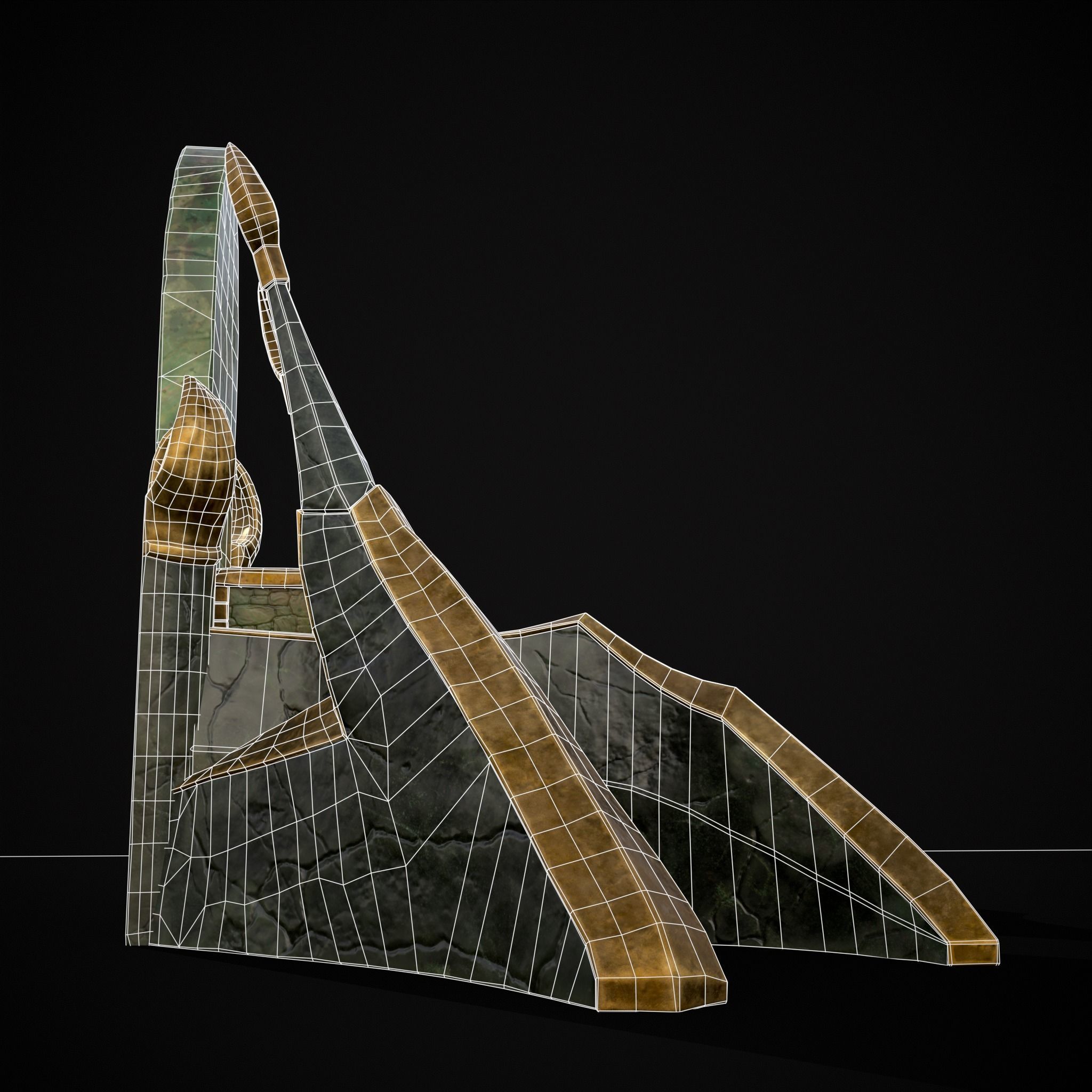 Jade Marble Throne  Low-poly 3D model_18