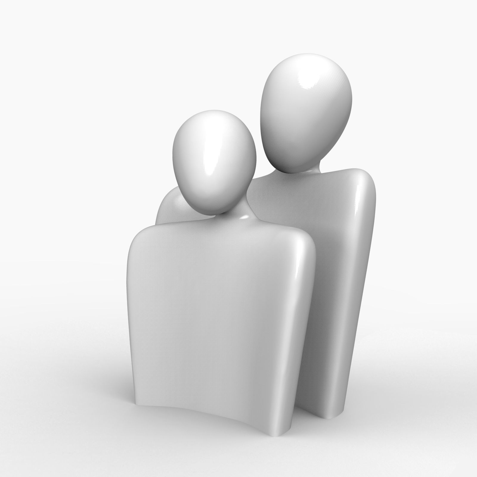 Couple Modern Home Sculpture 3D print model_8