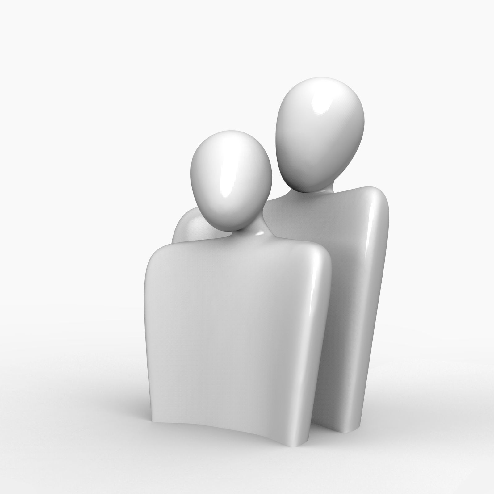 Couple Modern Home Sculpture 3D print model_1