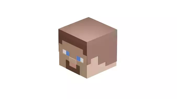 minecraft steve head 3D model