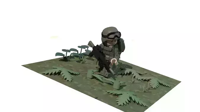 Lego Army Soldier 3D model