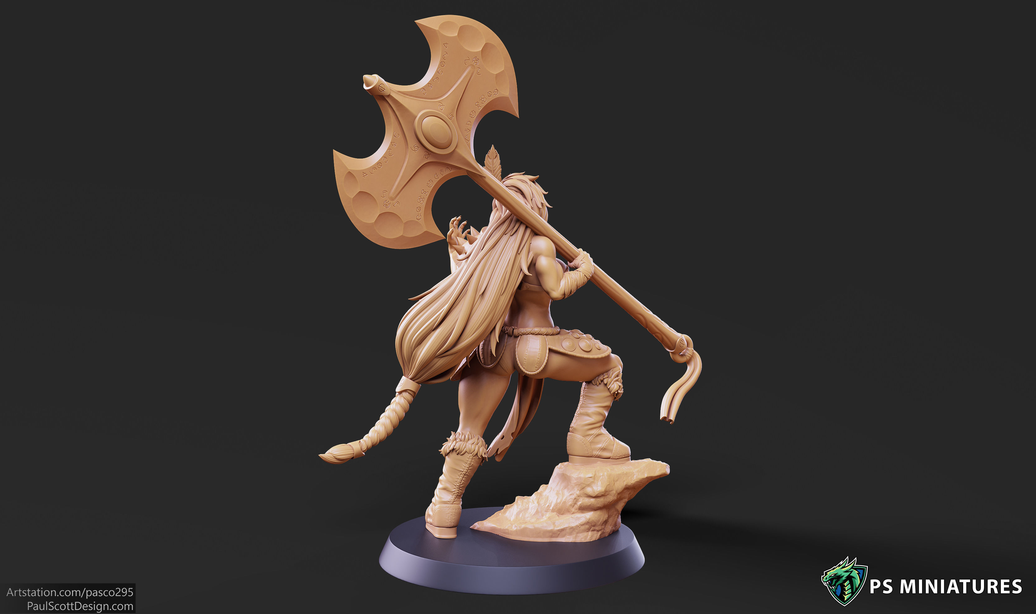 Barbarian Battlemaster Pose 3 3D print model_6