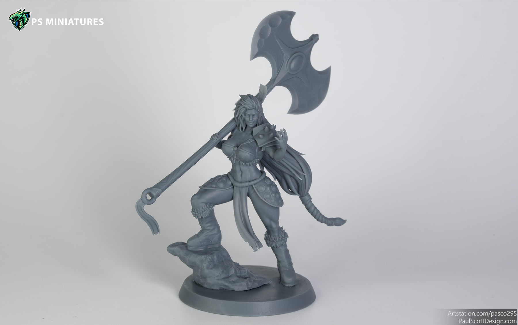 Barbarian Battlemaster Pose 3 3D print model_3