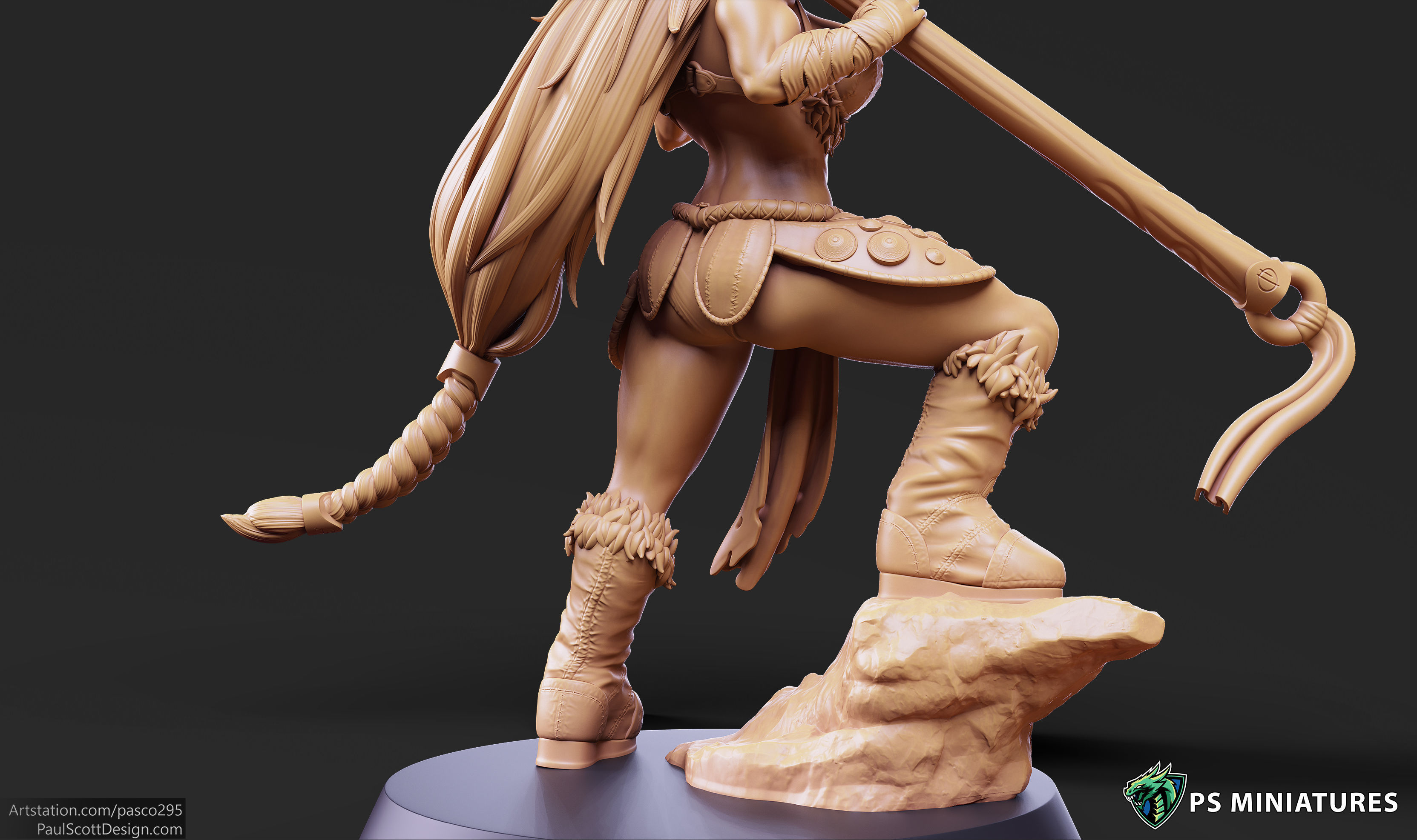 Barbarian Battlemaster Pose 3 3D print model_9