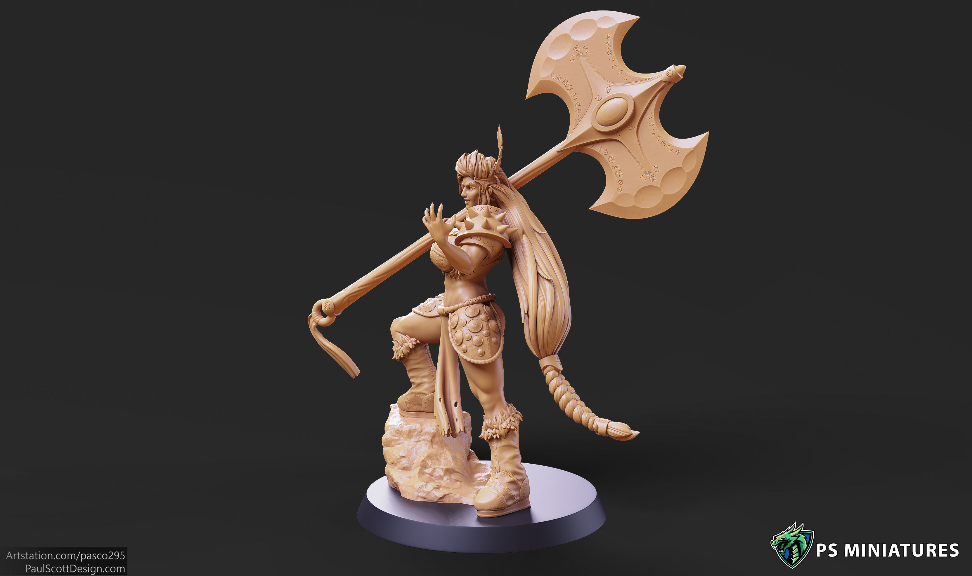 Barbarian Battlemaster Pose 3 3D print model_12