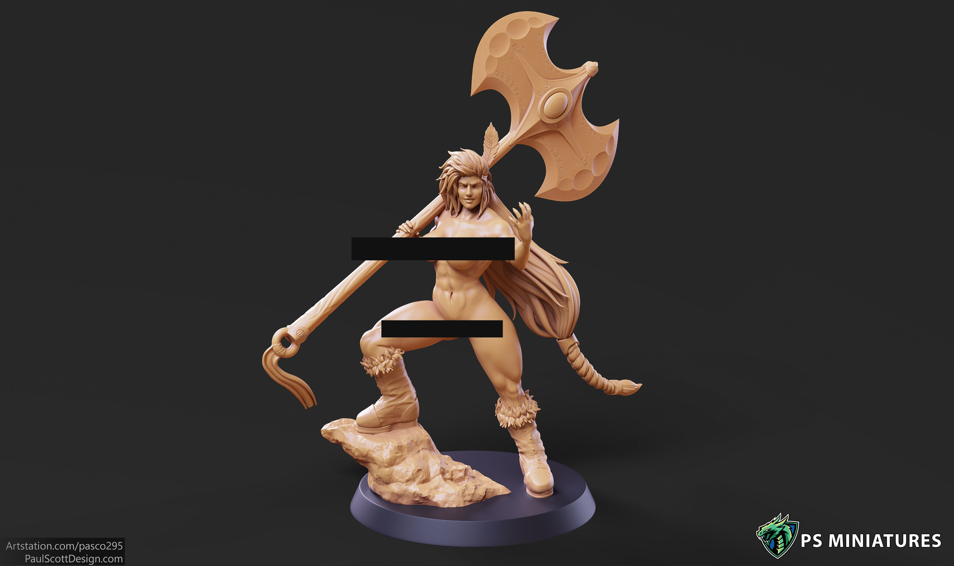 Barbarian Battlemaster Pose 3 3D print model_5