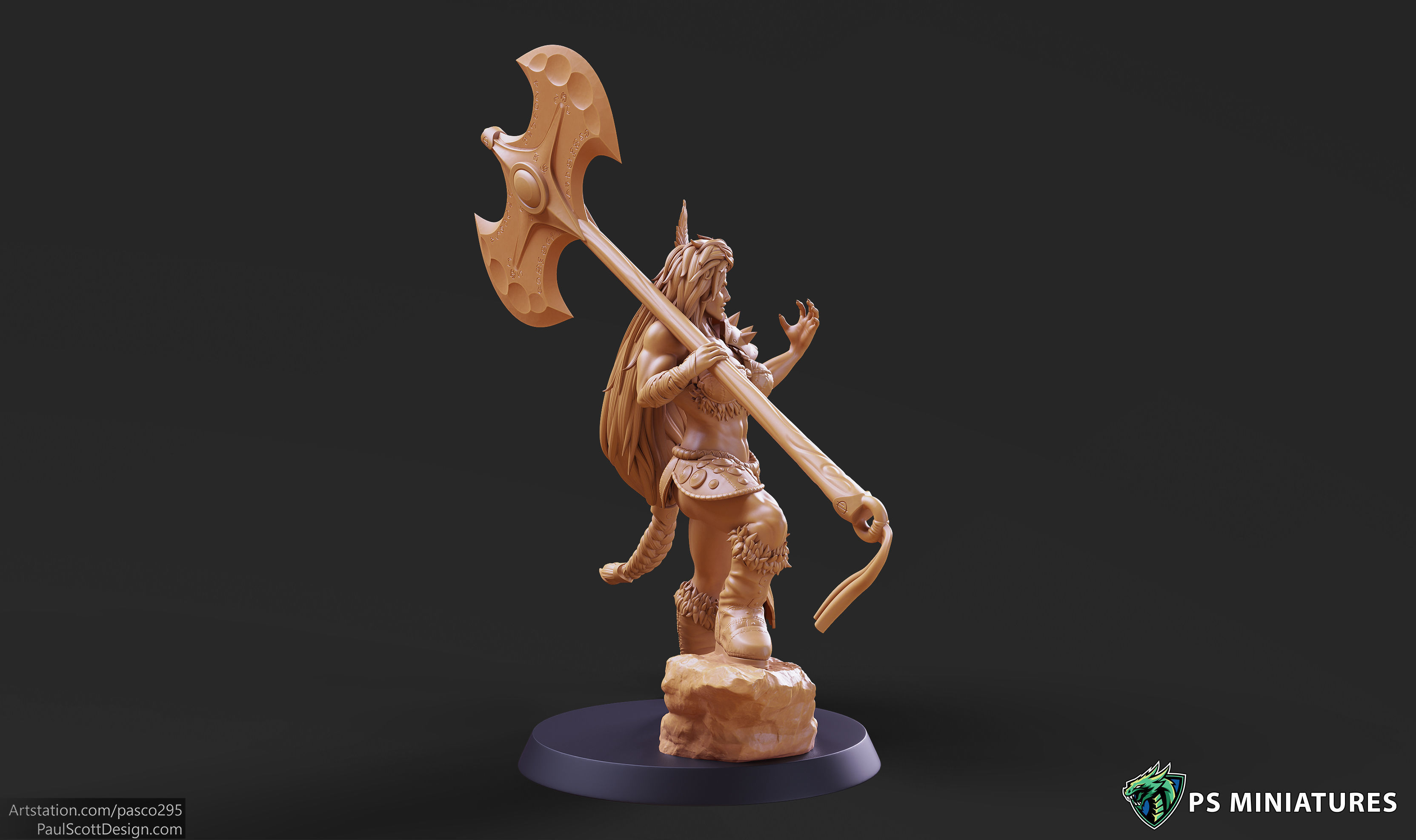 Barbarian Battlemaster Pose 3 3D print model_7