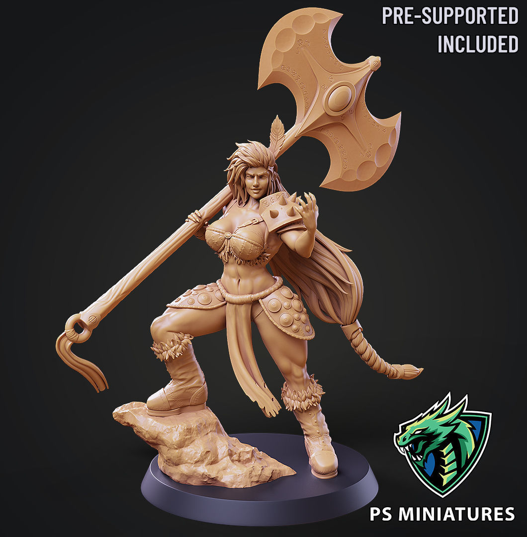 Barbarian Battlemaster Pose 3 3D print model_11