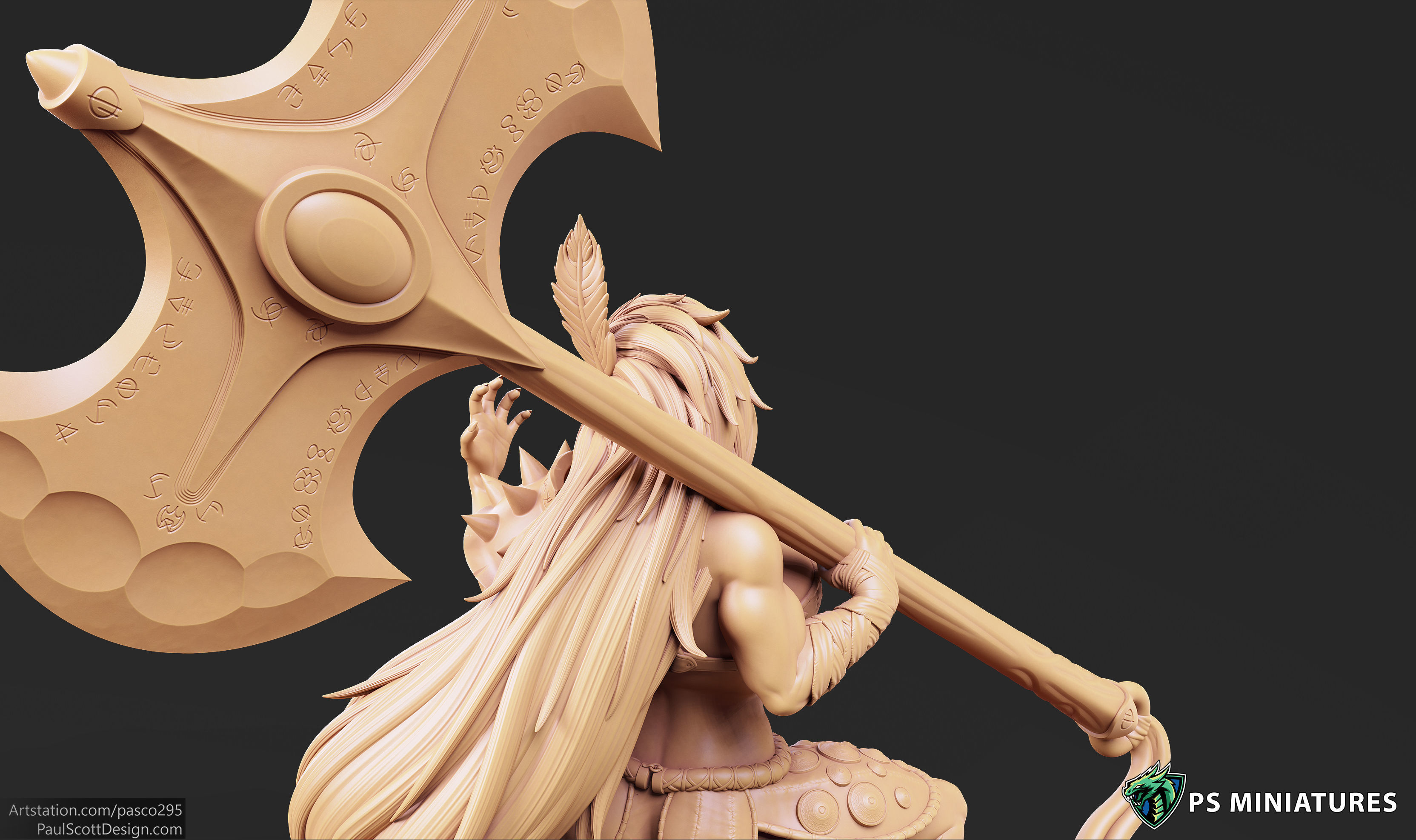 Barbarian Battlemaster Pose 3 3D print model_13
