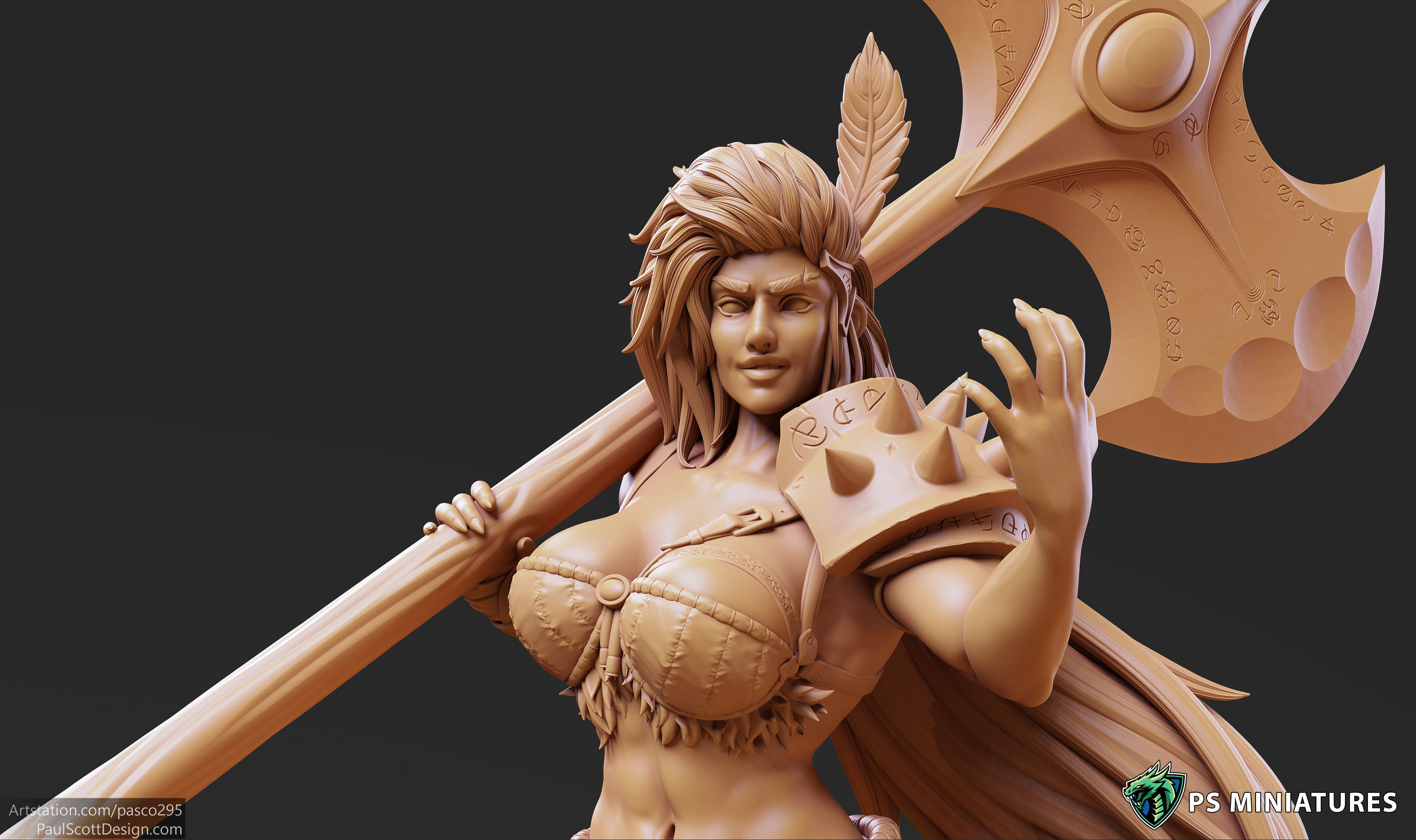 Barbarian Battlemaster Pose 3 3D print model_8
