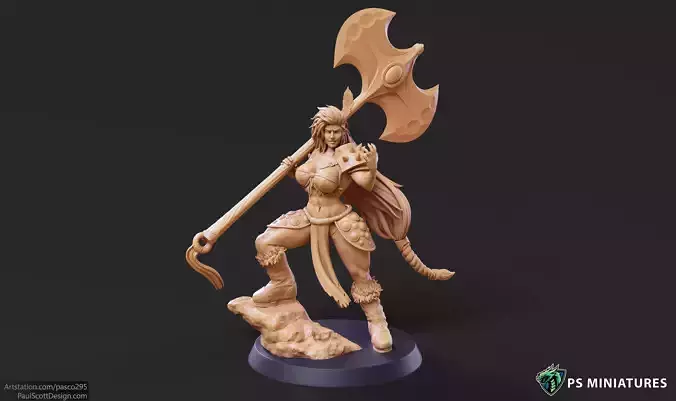 Barbarian Battlemaster Pose 3 3D print model