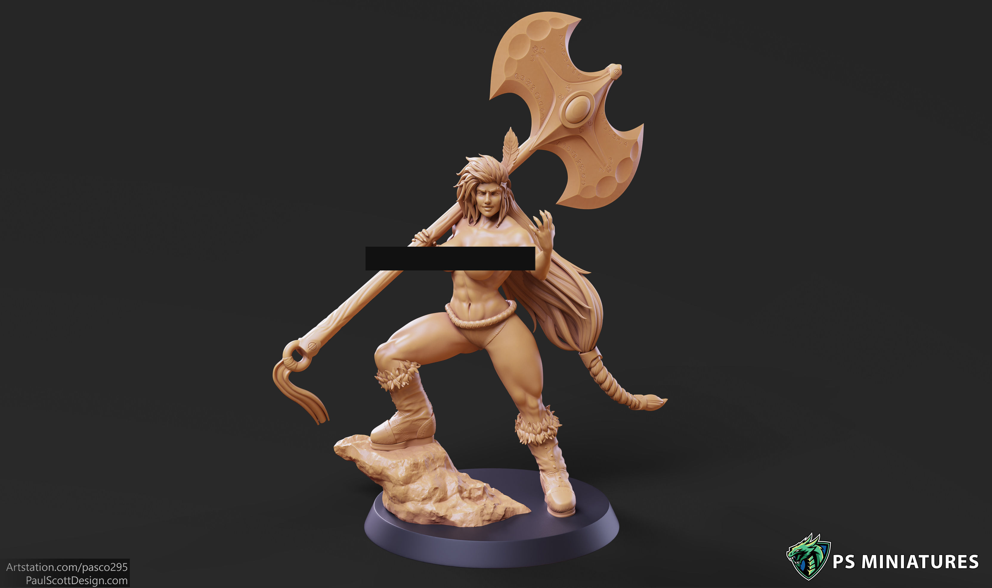 Barbarian Battlemaster Pose 3 3D print model_4