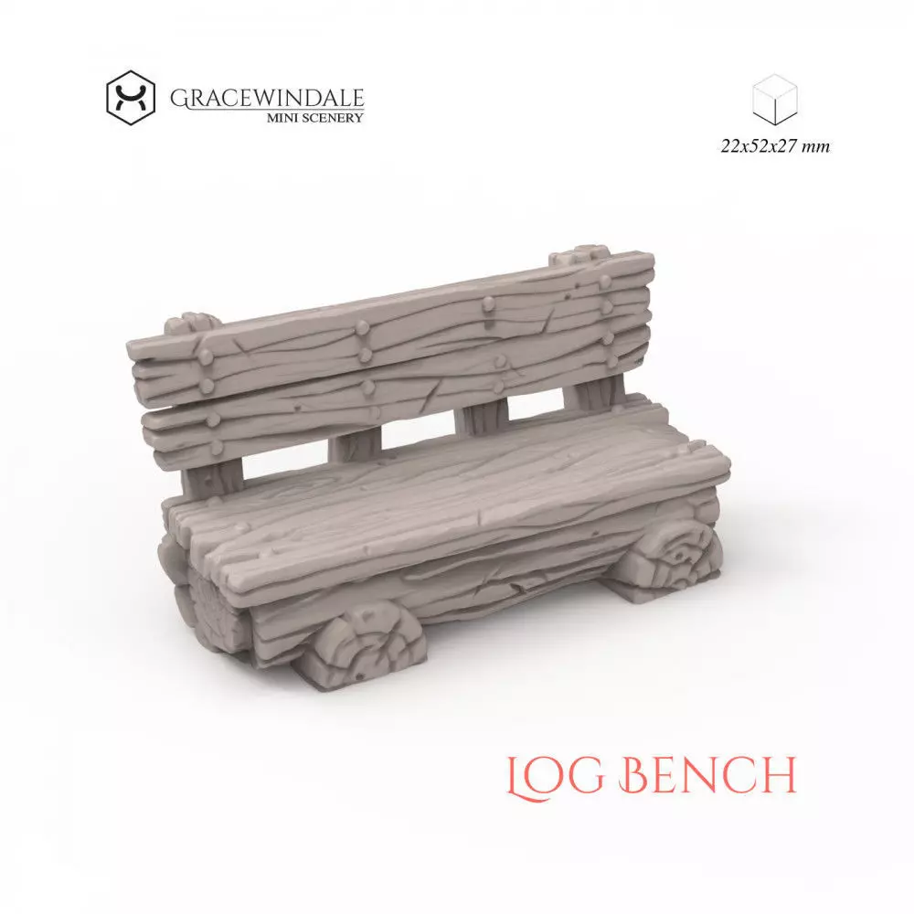 Log bench 3D print model