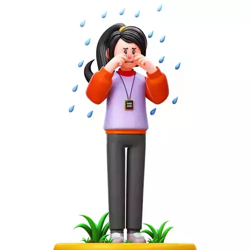 Girl Crying 3D Icon