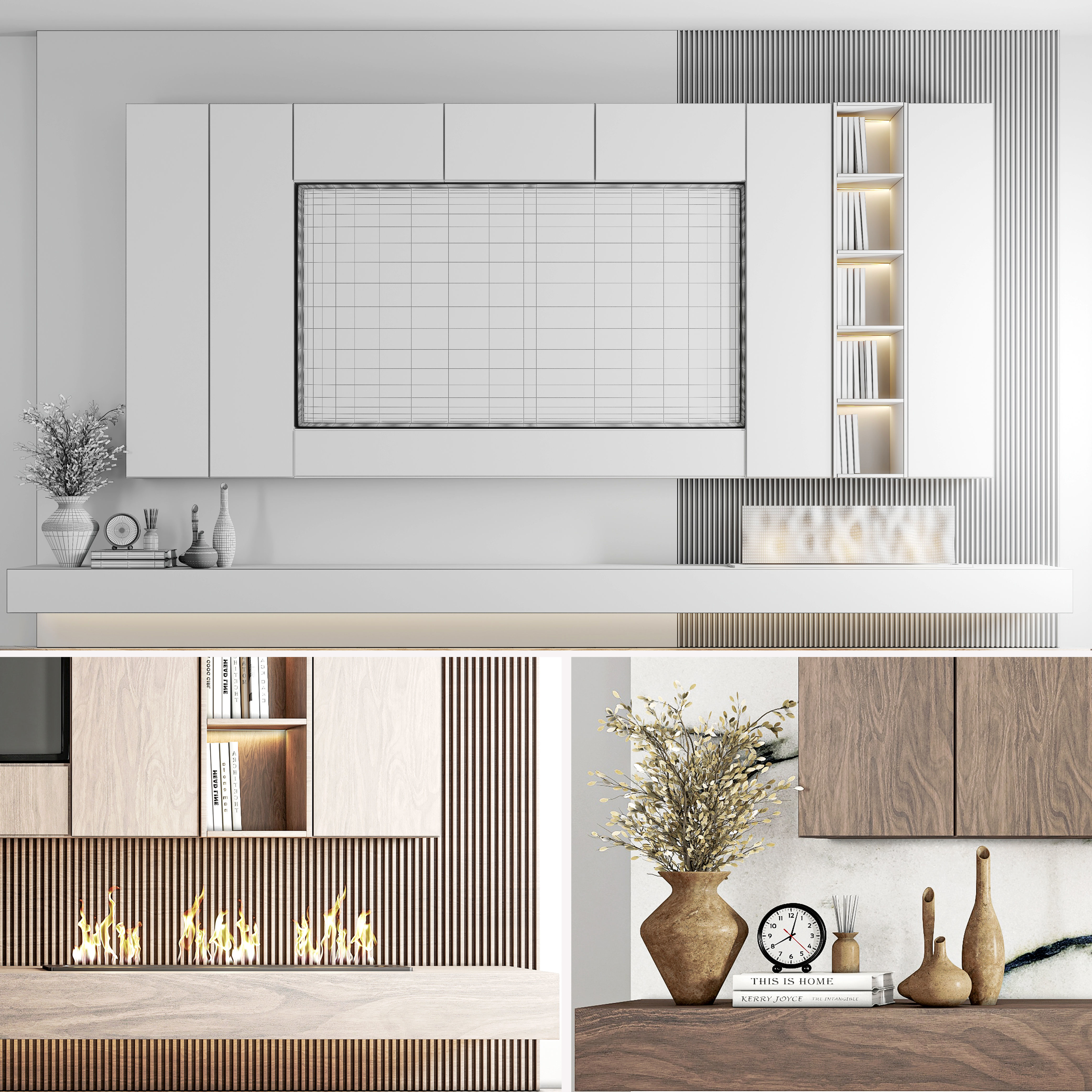  tv wall 02 3D model_1