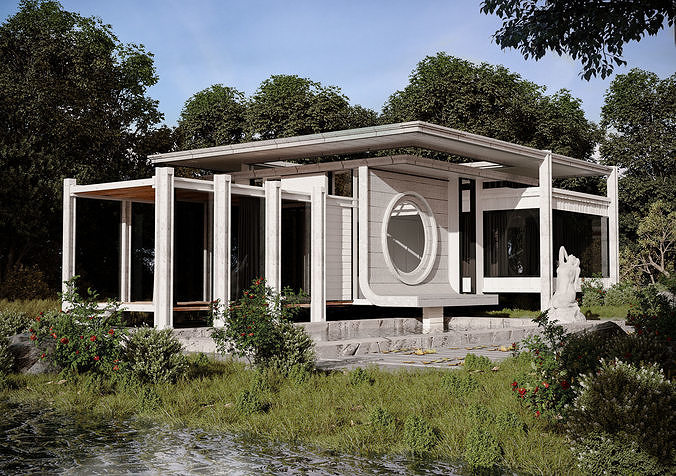 Casa Blanca Exterior Scene 3D model 3