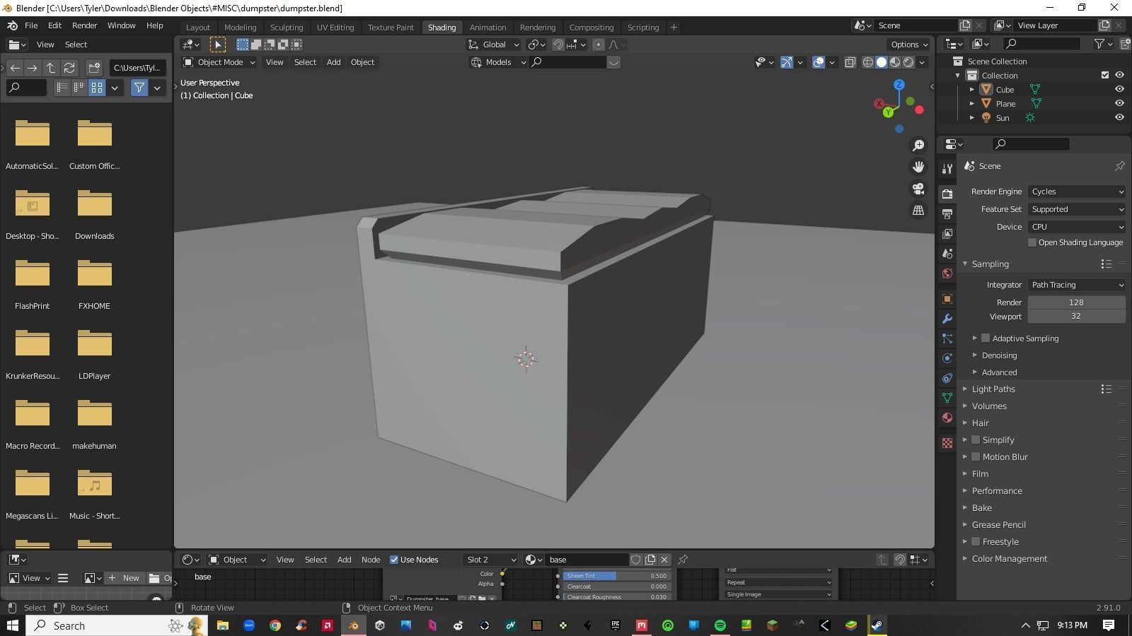 Decayed Container Dumpster Box Low-poly 3D model_12