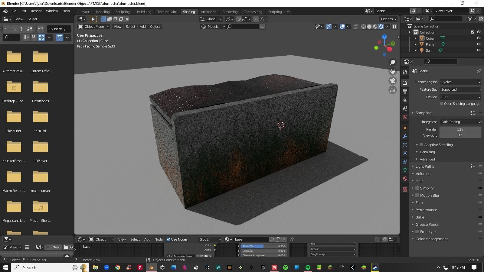 Decayed Container Dumpster Box Low-poly 3D model_4