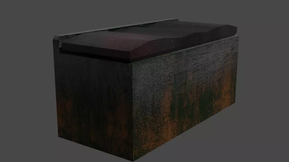 Decayed Container Dumpster Box Low-poly 3D model_0