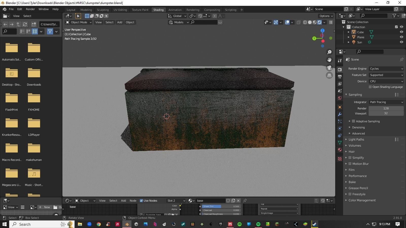 Decayed Container Dumpster Box Low-poly 3D model_8