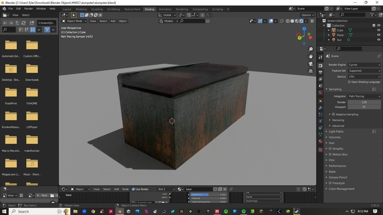 Decayed Container Dumpster Box Low-poly 3D model_1