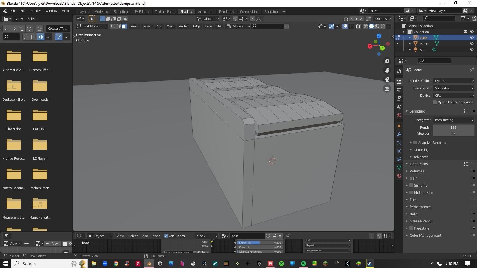 Decayed Container Dumpster Box Low-poly 3D model_5