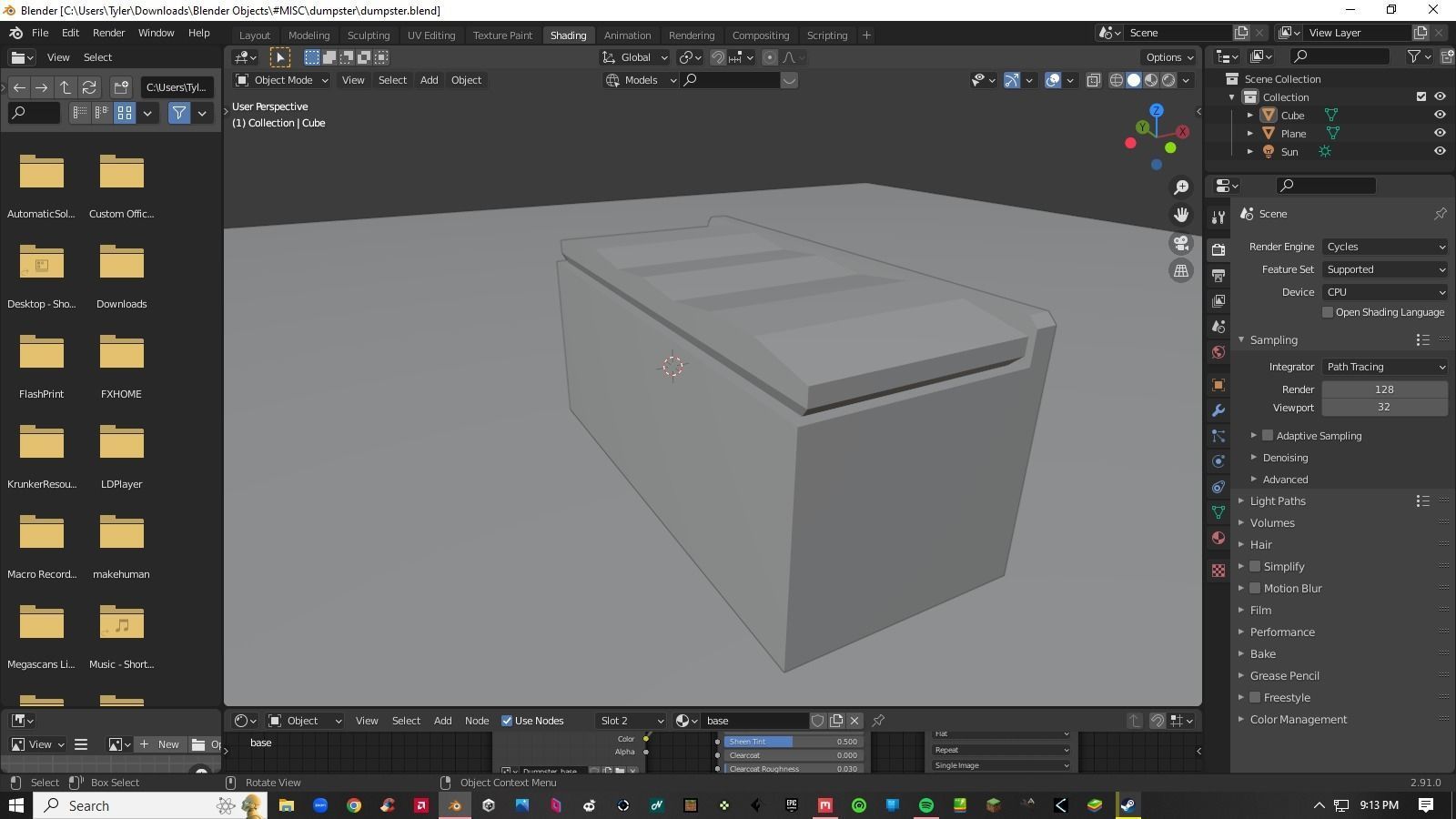 Decayed Container Dumpster Box Low-poly 3D model_13